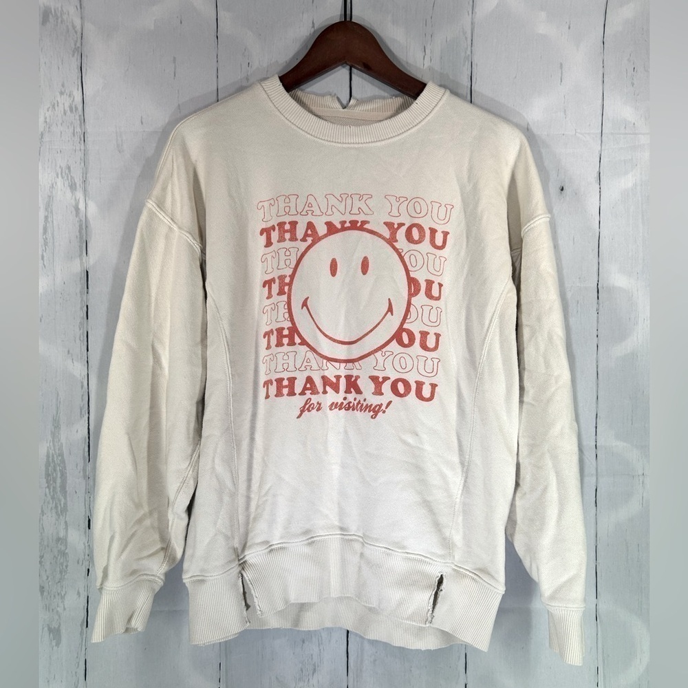 Aerie The Chill Crew Neck Sweatshirt Womens Oversized Graphic Long Sleeve Sz XS - Picture 5 of 14